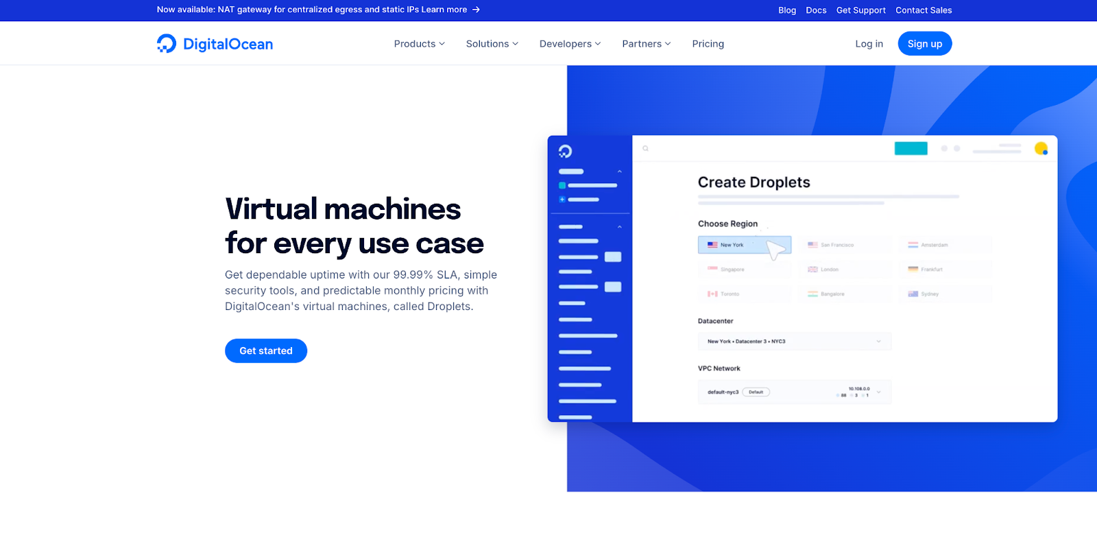DigitalOcean Droplets product page
